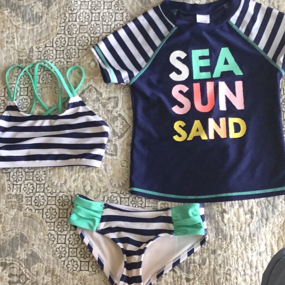 Striped Bikini with Shirt